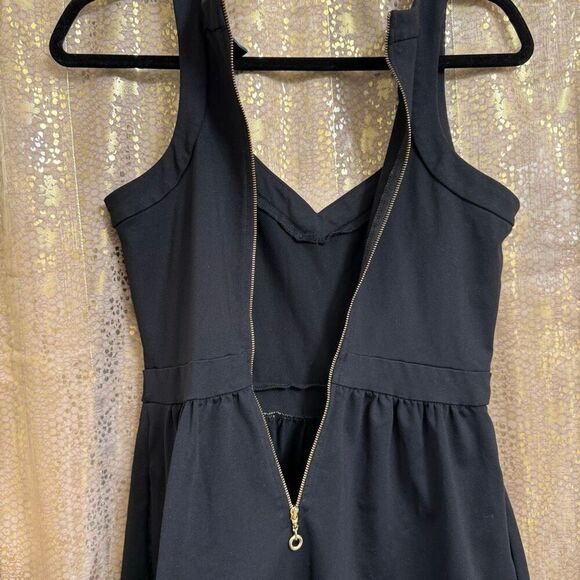Cynthia Rowley Black Sleeveless V Neck Fit & Flare Casual Dress Size Small - Picture 7 of 8